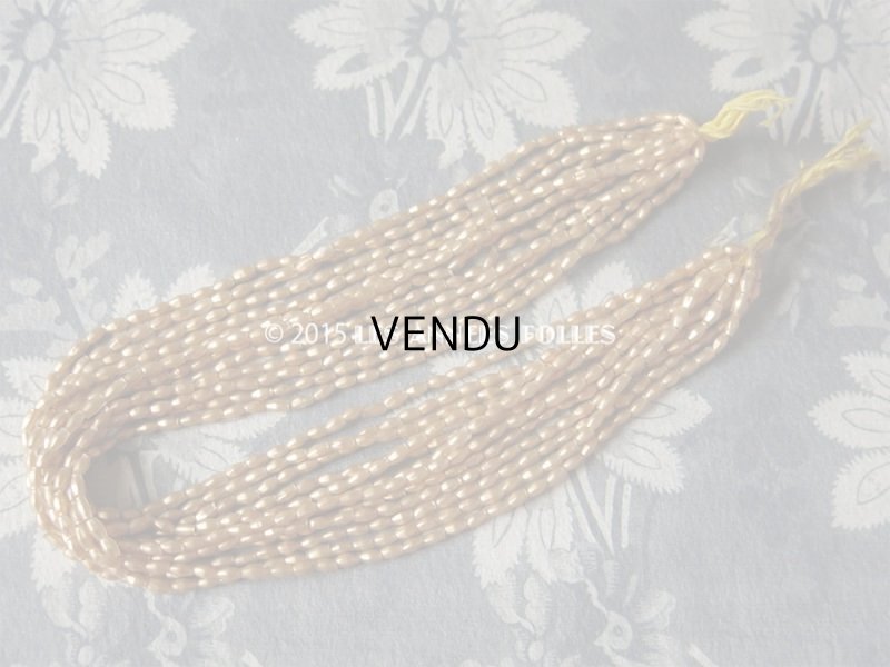 画像3: 1930年代 アンティーク ルスレ社 吹きガラス製 ビーズ ゴールド 840ピース スフレビーズ オーバル型 4×2mm- MAISON ROUSSELET-