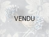 アンティーク ペップ コサージュ用 花芯 スモーキーブルー