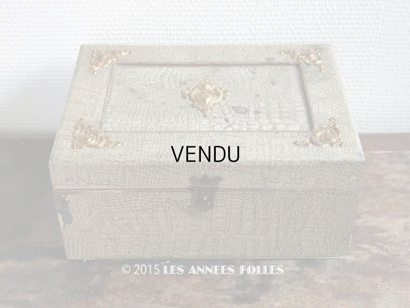 画像1: ＊蚤の市＊19世紀末 アンティーク 大きな裁縫箱 引き出し付き メルスリーの木箱