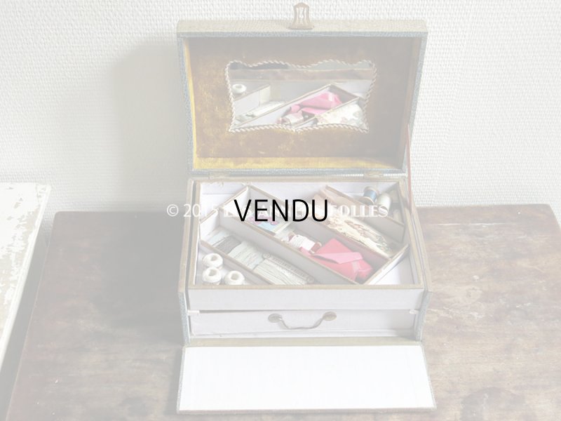 画像3: ＊蚤の市＊19世紀末 アンティーク 大きな裁縫箱 引き出し付き メルスリーの木箱