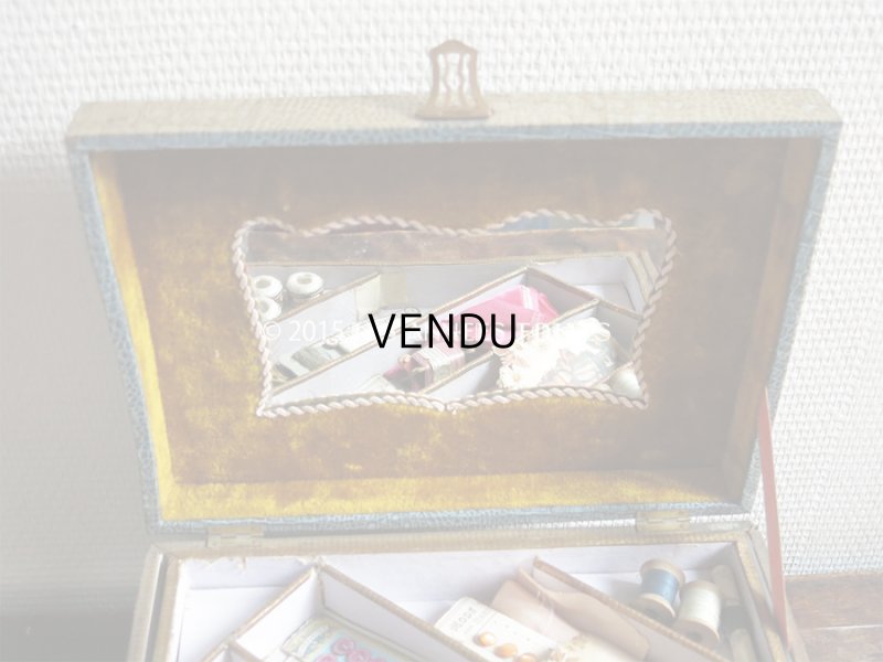 画像4: ＊蚤の市＊19世紀末 アンティーク 大きな裁縫箱 引き出し付き メルスリーの木箱