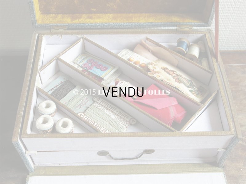 画像5: ＊蚤の市＊19世紀末 アンティーク 大きな裁縫箱 引き出し付き メルスリーの木箱