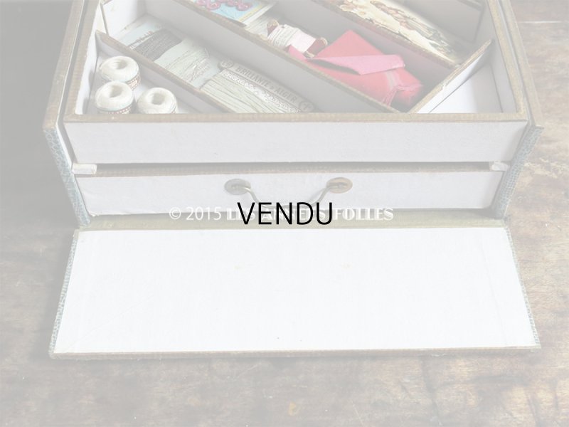 画像6: ＊蚤の市＊19世紀末 アンティーク 大きな裁縫箱 引き出し付き メルスリーの木箱