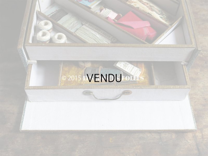 画像7: ＊蚤の市＊19世紀末 アンティーク 大きな裁縫箱 引き出し付き メルスリーの木箱