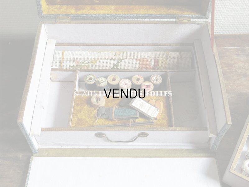 画像8: ＊蚤の市＊19世紀末 アンティーク 大きな裁縫箱 引き出し付き メルスリーの木箱