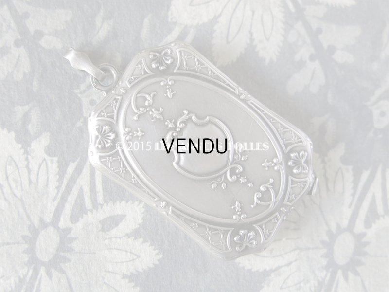 画像3: 1900年代 アンティーク シャトレーヌ 花模様 スライド式 ミラー シルバー製