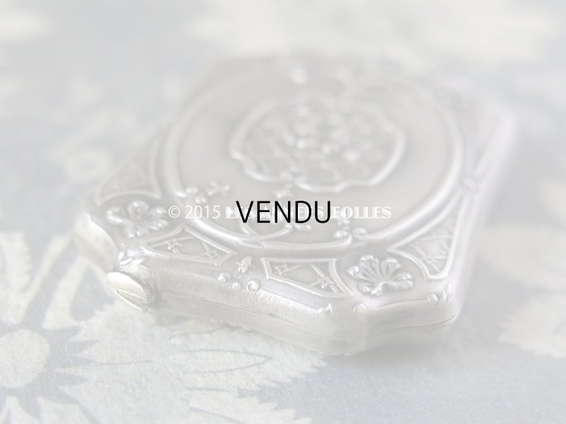 画像5: 1900年代 アンティーク シャトレーヌ 花模様 スライド式 ミラー シルバー製