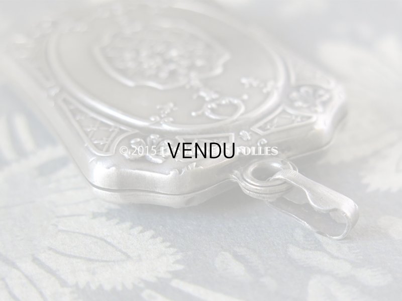 画像6: 1900年代 アンティーク シャトレーヌ 花模様 スライド式 ミラー シルバー製