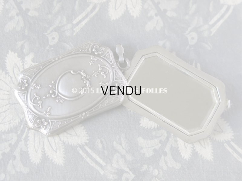 画像8: 1900年代 アンティーク シャトレーヌ 花模様 スライド式 ミラー シルバー製