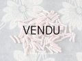1930年代 アンティーク 吹きガラス製 ビーズ 赤のストライプ スフレビーズ  100ピース 12×2mm- MAISON ROUSSELET-
