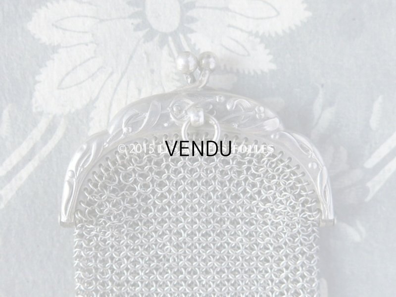 画像3: 1900年代 アンティーク シルバー製 ヤドリギ メタルメッシュのコインケース