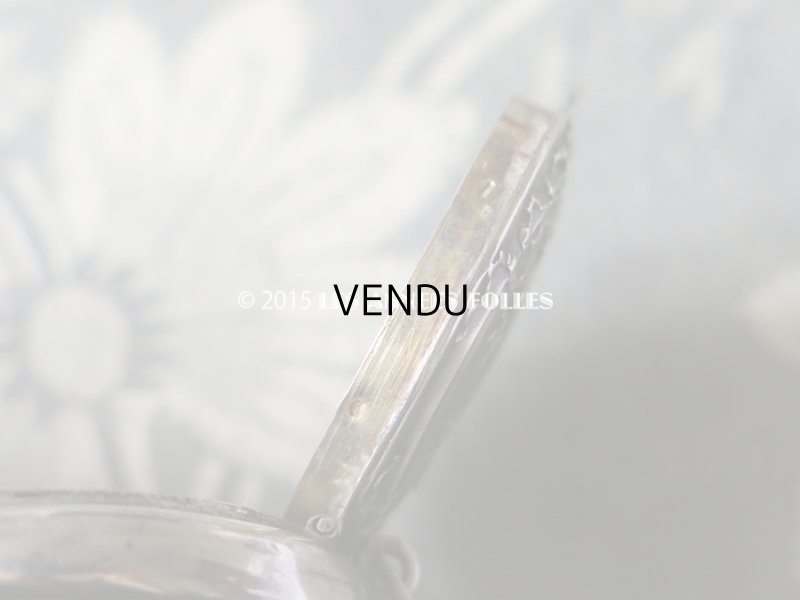 画像10: アンティーク パウダーケース リボンと薔薇のガーランド シルバー製