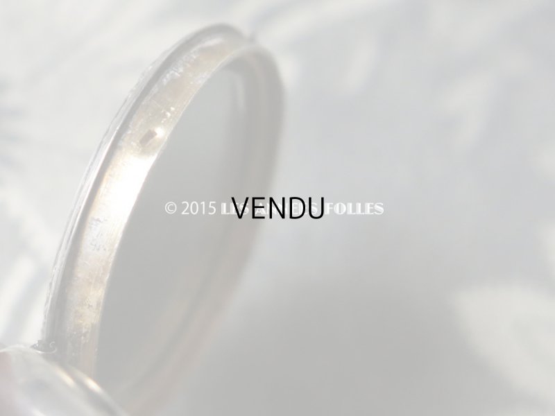 画像9: アンティーク パウダーケース リボンと薔薇のガーランド シルバー製