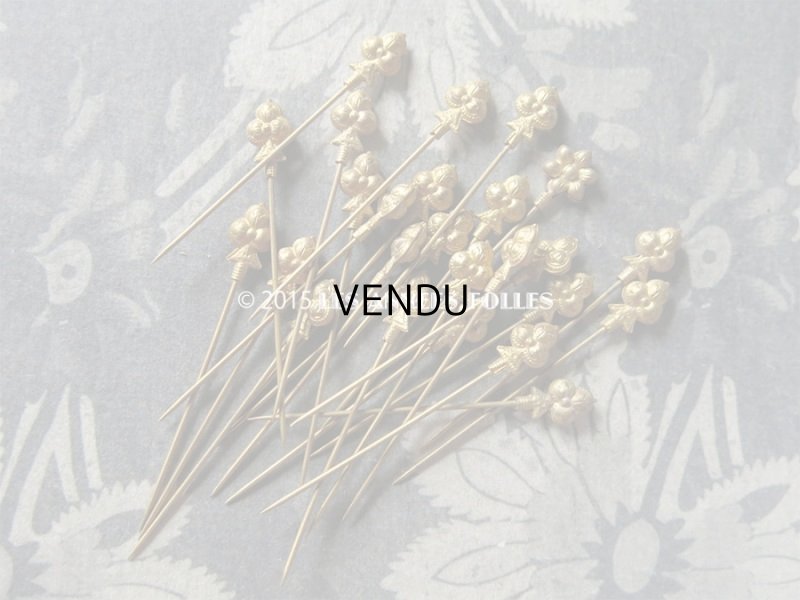 画像7: アンティーク リボン＆花＆クロバー型 エパングル入り 硝子の蓋の紙箱 