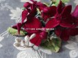 画像3: アンティーク コサージュ ベルベット製 ガーネット色の花 (3)