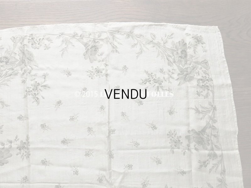 画像8: 19世紀 アンティーク シルク製 スカーフ用 ファブリック 花模様 スカーフ3枚分 56×165cm