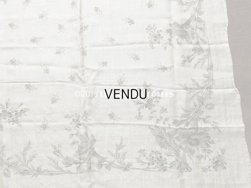 画像10: 19世紀 アンティーク シルク製 スカーフ用 ファブリック 花模様 スカーフ3枚分 56×165cm