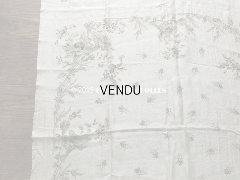 画像11: 19世紀 アンティーク シルク製 スカーフ用 ファブリック 花模様 スカーフ3枚分 56×165cm