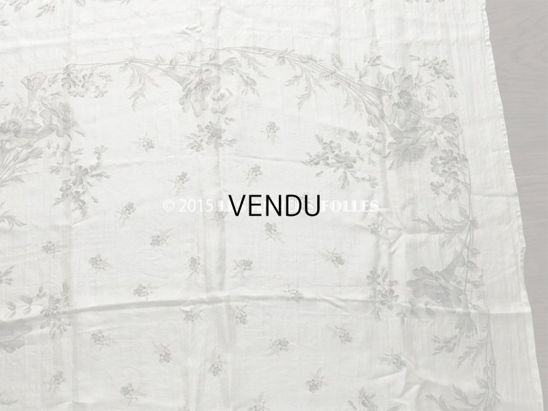 画像12: 19世紀 アンティーク シルク製 スカーフ用 ファブリック 花模様 スカーフ3枚分 56×165cm