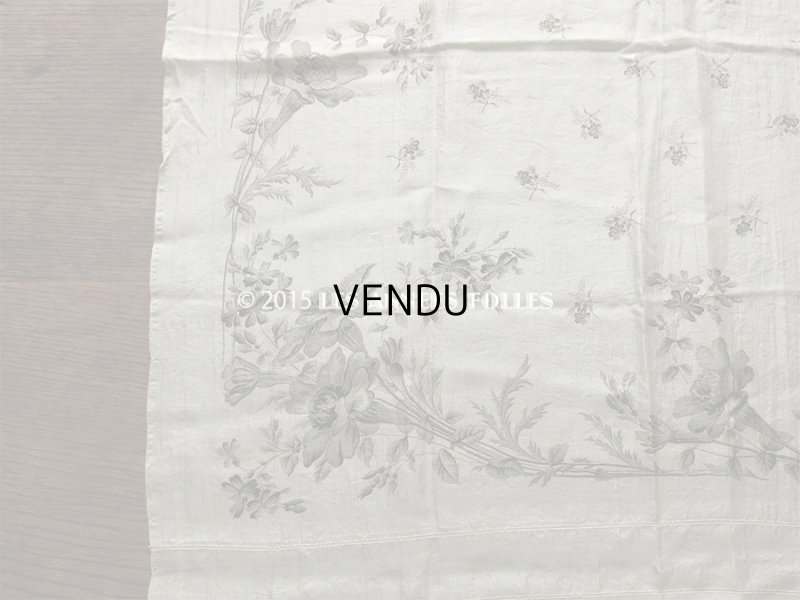 画像13: 19世紀 アンティーク シルク製 スカーフ用 ファブリック 花模様 スカーフ3枚分 56×165cm