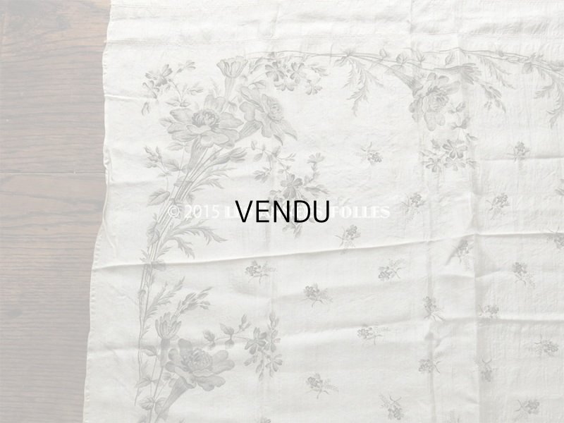 画像15: 19世紀 アンティーク シルク製 スカーフ用 ファブリック 花模様 スカーフ3枚分 56×165cm