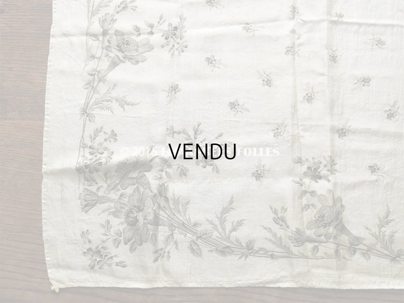 画像17: 19世紀 アンティーク シルク製 スカーフ用 ファブリック 花模様 スカーフ3枚分 56×165cm
