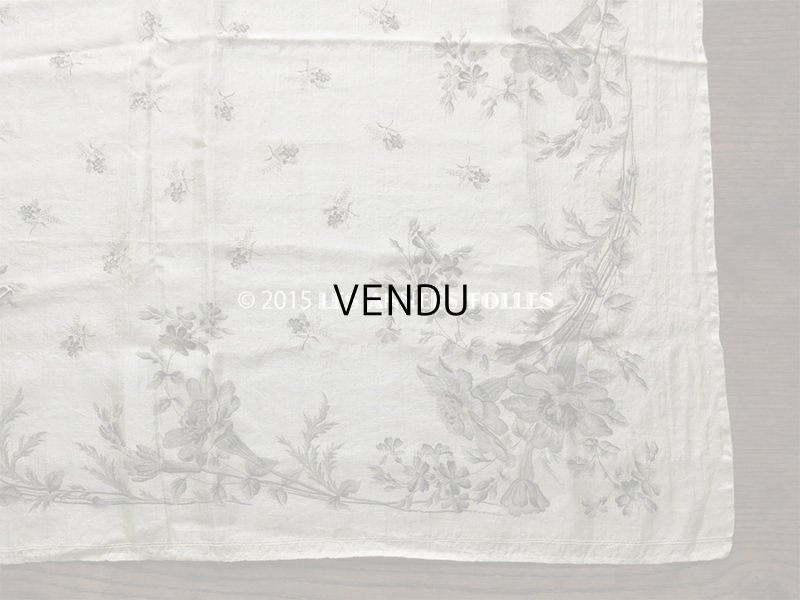 画像18: 19世紀 アンティーク シルク製 スカーフ用 ファブリック 花模様 スカーフ3枚分 56×165cm