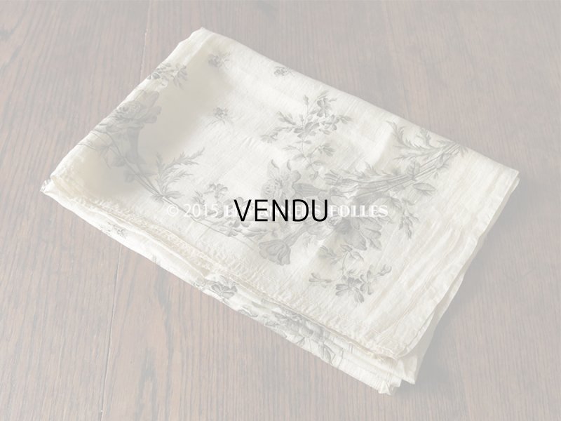 画像3: 19世紀 アンティーク シルク製 スカーフ用 ファブリック 花模様 スカーフ3枚分 56×165cm