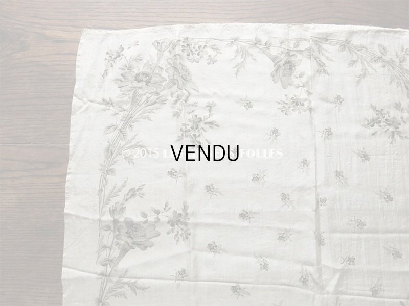 画像7: 19世紀 アンティーク シルク製 スカーフ用 ファブリック 花模様 スカーフ3枚分 56×165cm