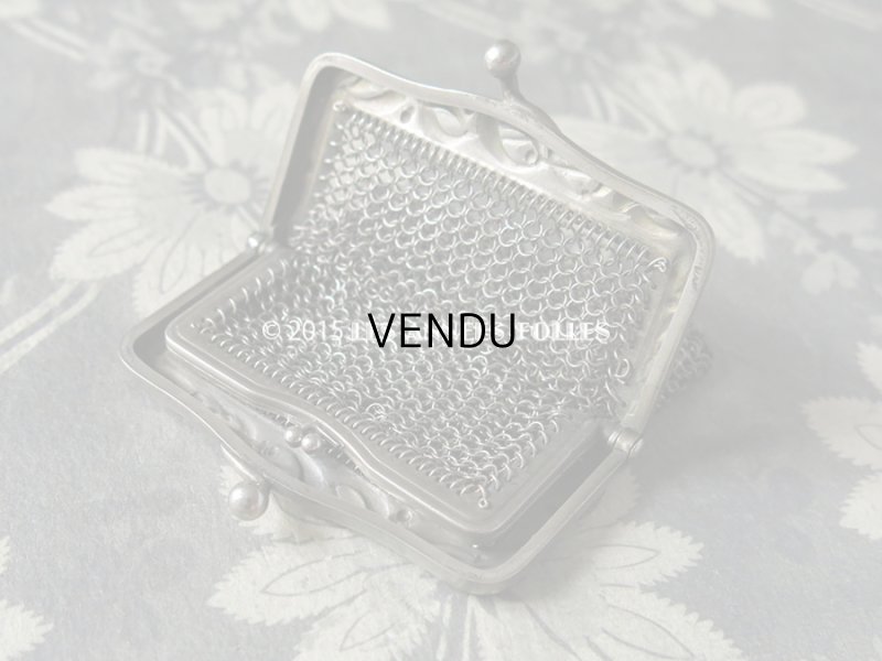 画像3: 1900年代 アンティーク シルバー製 ヤドリギ メタルメッシュのコインケース 仕切り付