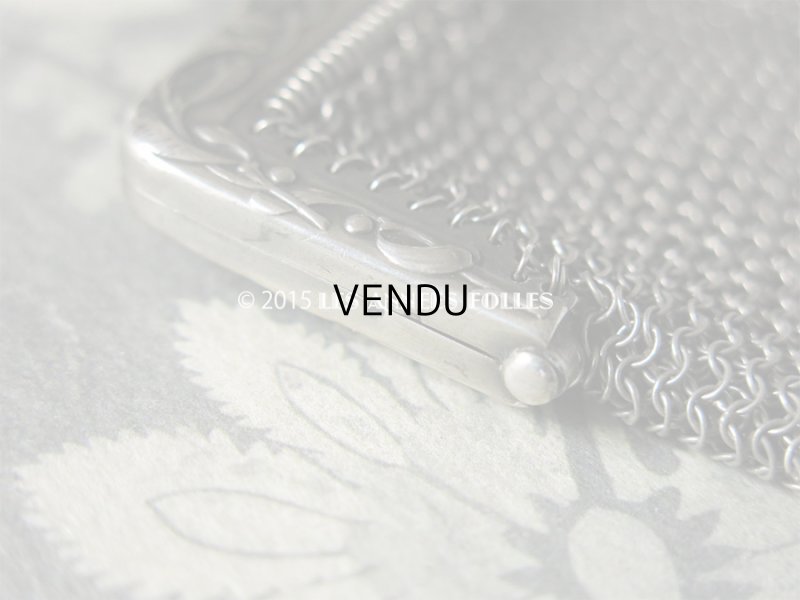 画像6: 1900年代 アンティーク シルバー製 ヤドリギ メタルメッシュのコインケース 仕切り付