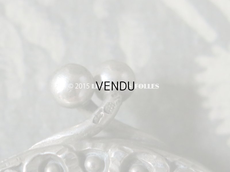 画像6: 1900年代 アンティーク シルバー製 リボン模様 メタルメッシュ コインケース 仕切り付