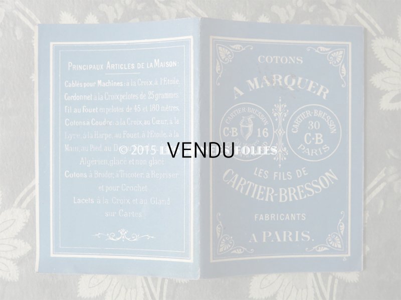 画像2: アンティーク クロスステッチの図案帳 COTONS A MARQUER - LES FILS DE CARTIER-BRESSON FABRICANTS A PARIS-
