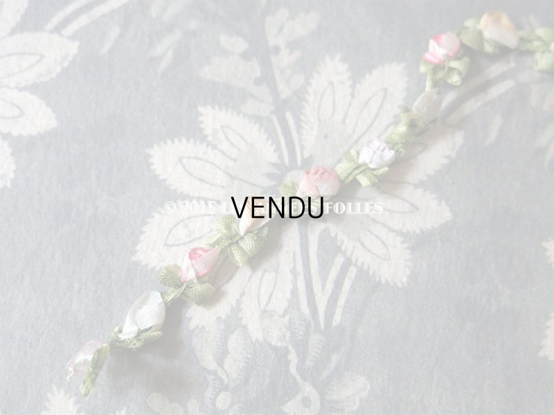 画像5: 19世紀末 アンティーク 5色の薔薇 ロココトリム 0.25m