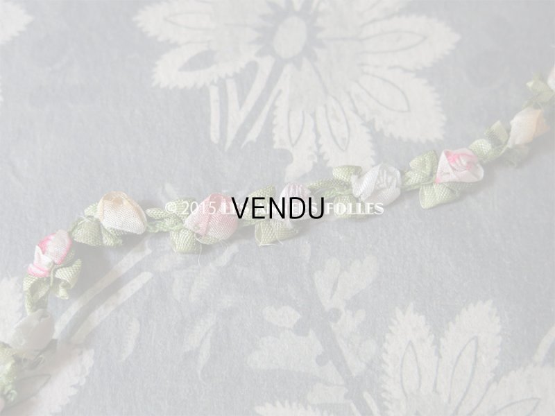 画像4: 19世紀末 アンティーク 5色の薔薇 ロココトリム 0.25m