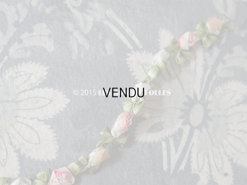 画像3: 19世紀末 アンティーク 5色の薔薇 ロココトリム 0.25m