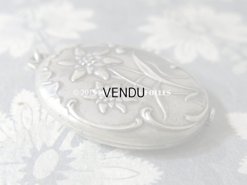 画像5: 1900年代 アンティーク シャトレーヌ 手鏡 エーデルワイス スライド式 ミラー ペンダント