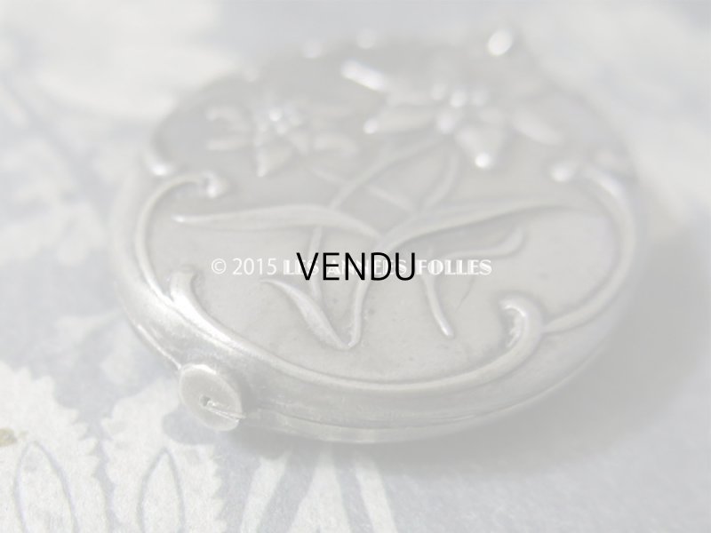 画像7: 1900年代 アンティーク シャトレーヌ 手鏡 エーデルワイス スライド式 ミラー ペンダント