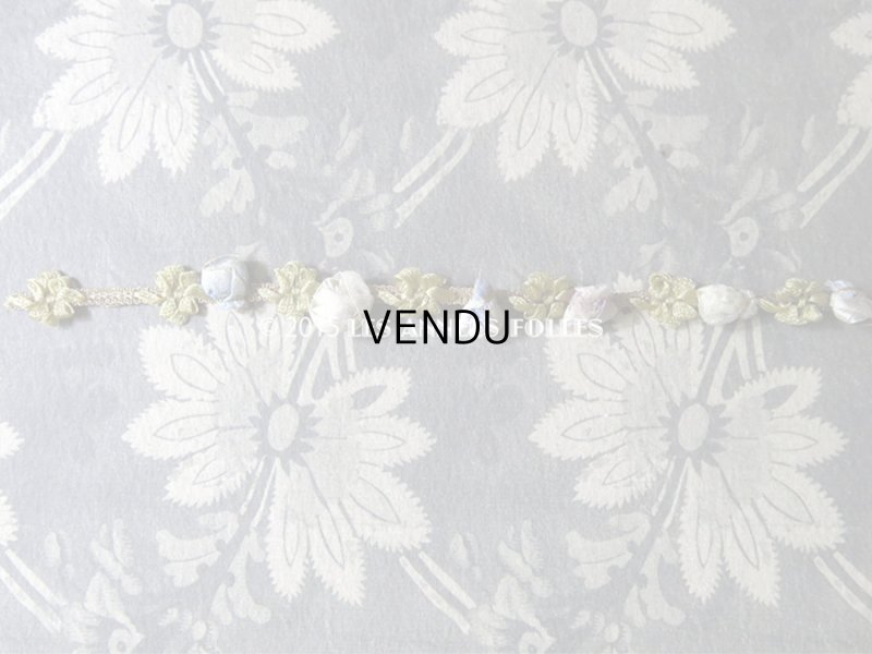 画像3: 19世紀末 アンティーク 5色の薔薇 ロココトリム 0.43m