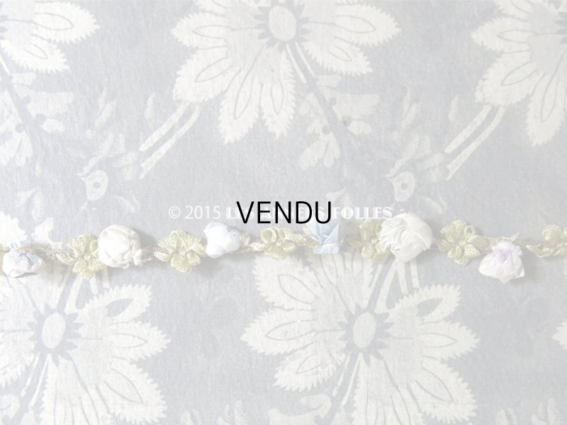 画像4: 19世紀末 アンティーク 5色の薔薇 ロココトリム 0.43m