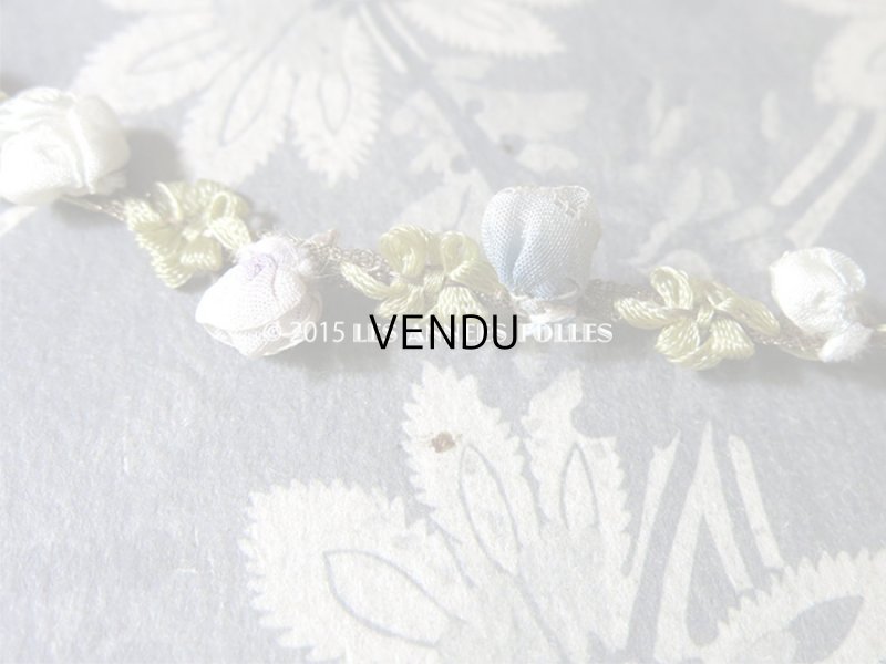 画像6: 19世紀末 アンティーク 5色の薔薇 ロココトリム 0.43m