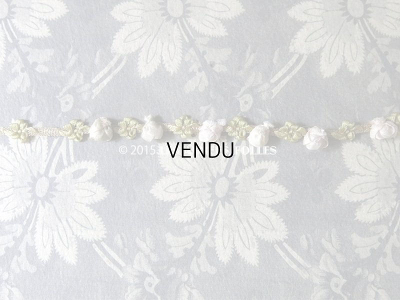 画像4: 19世紀末 アンティーク 淡いピンクの薔薇 ロココトリム 0.47m