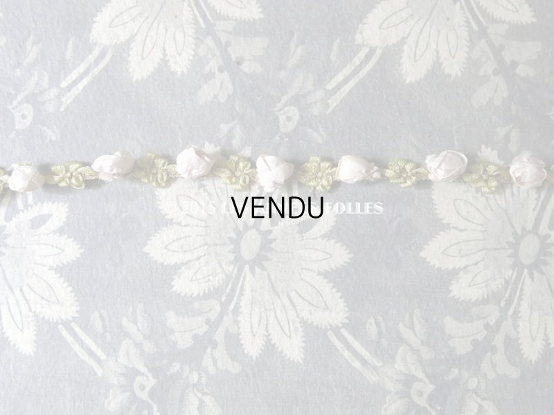 画像5: 19世紀末 アンティーク 淡いピンクの薔薇 ロココトリム 0.47m