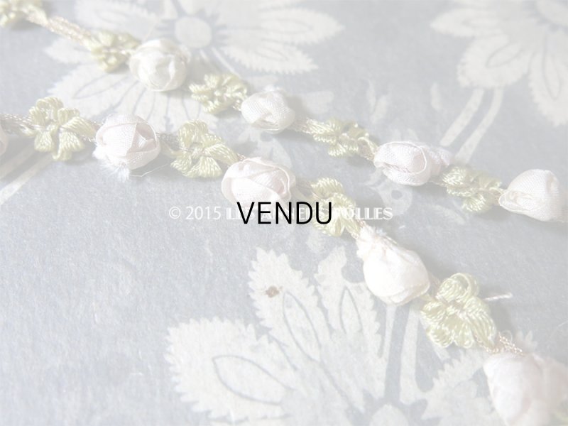 画像7: 19世紀末 アンティーク 淡いピンクの薔薇 ロココトリム 0.47m