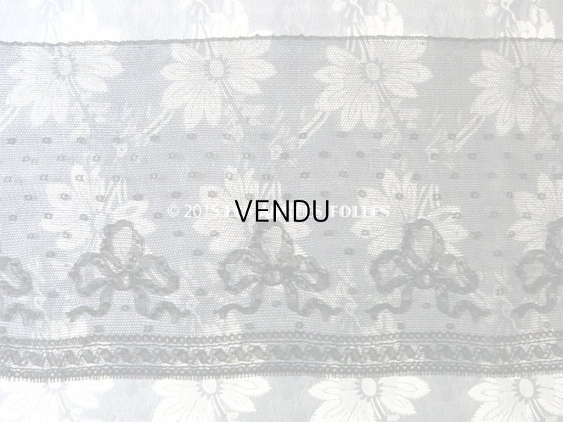 画像3: 19世紀末 アンティーク シルク製 幅広 レース リボン柄