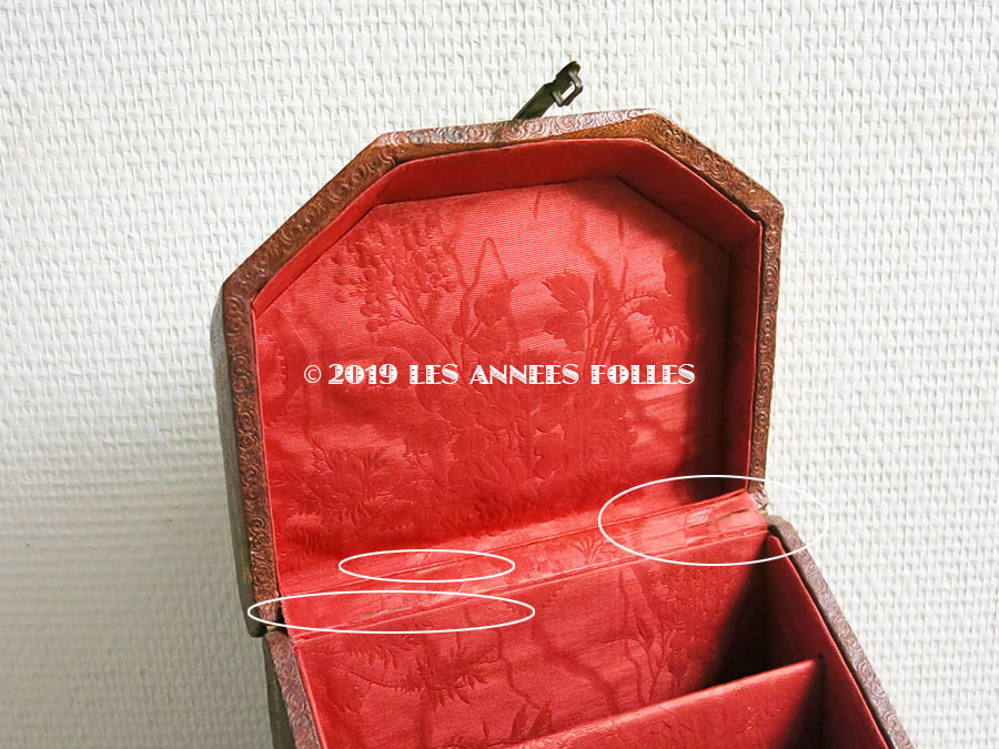 19世紀 アンティーク ナポレオン3世時代 本革製 レターボックス 金彩入り : LES ANNEES FOLLES