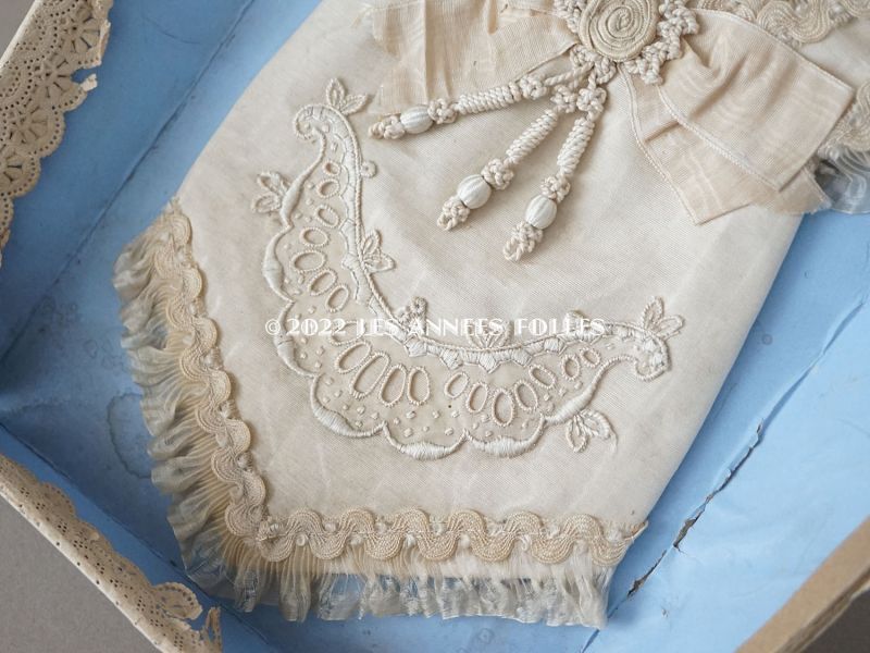 フランスアンティーク 初聖体のオモニエール シルクリボンとレース