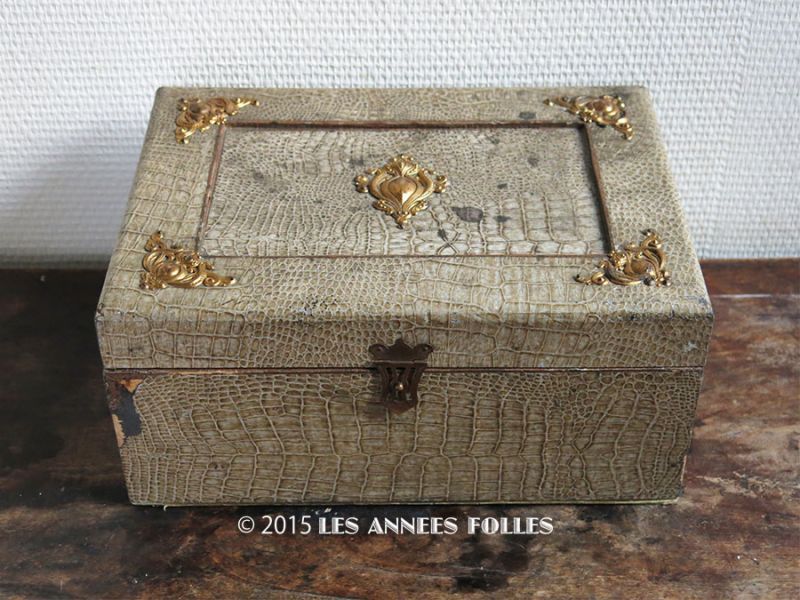 19世紀末 アンティーク 大きな裁縫箱 引き出し付き メルスリーの木箱