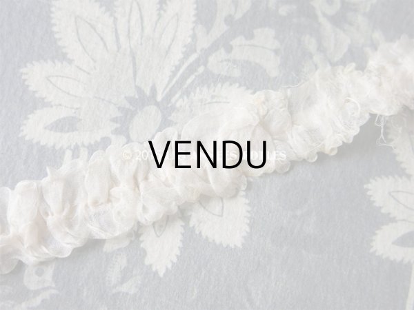 画像6: 1900年代 アンティーク オーガンジーのトリム オフホワイト (6)