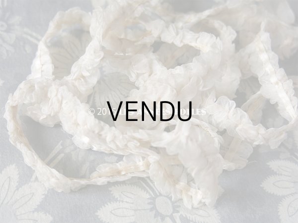 画像13: 1900年代 アンティーク オーガンジーのトリム オフホワイト (13)